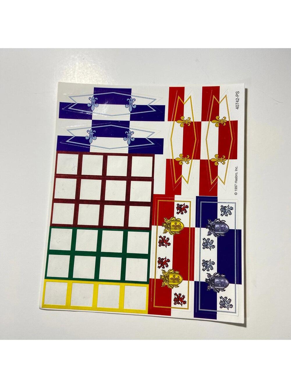 1997 Parker Brothers Lionheart Board Game Replacement Flag Stickers